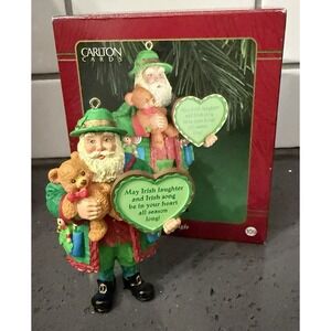 Carlton‎ Cards Christmas Ornament KRIS O'KRINGLE Santa St. Patrick's Day Irish